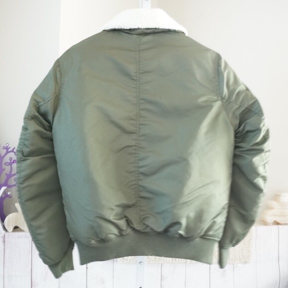 H&M sz XS L.O.G.G. Olive Green Puffer Jacket - Picture 3 of 10